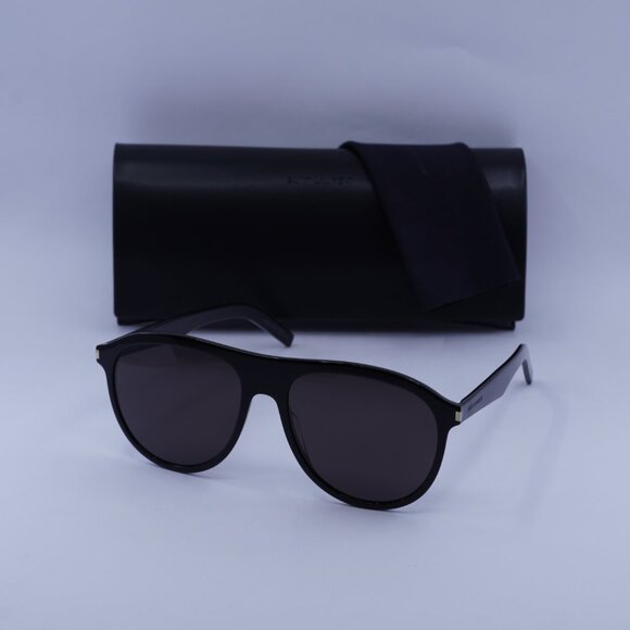 Saint Laurent SL432 SLIM 001 Aviator Sunglasses - Black - Picture 7 of 10